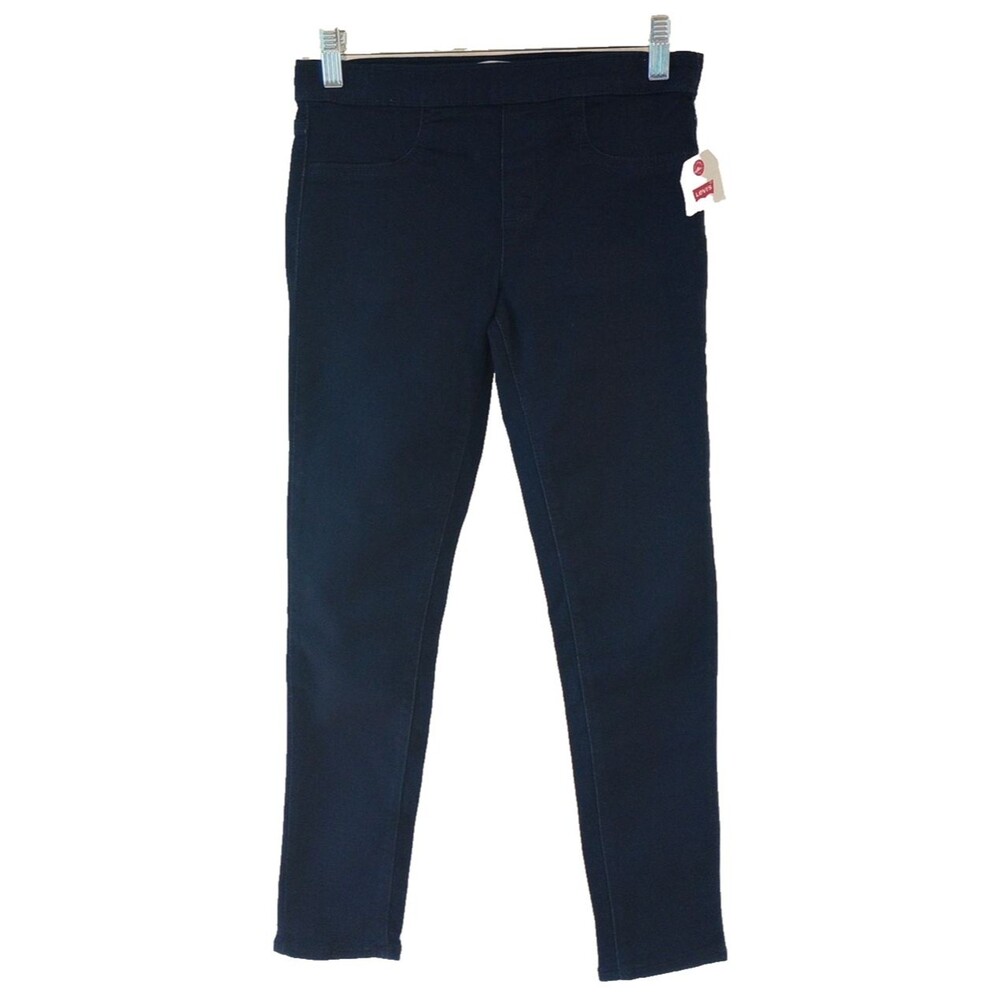 Levi's Girls Pull On Jeggings Size 10 12 Navy Blue Adjustable Waist NWT Pants